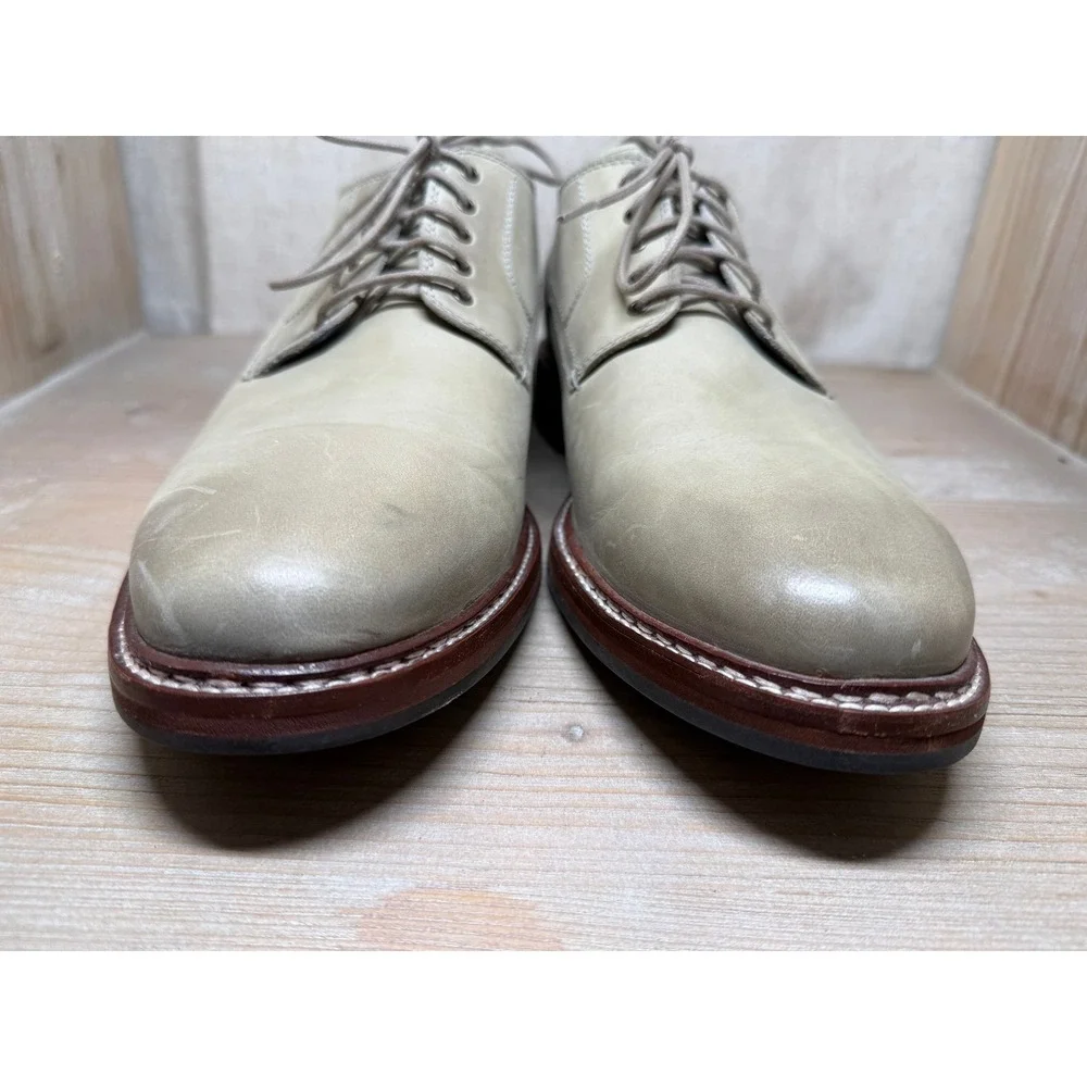 Cole Haan Morris Plain Toe‎ Oxford Mens Beige Leather Dress Shoes Size 12 M